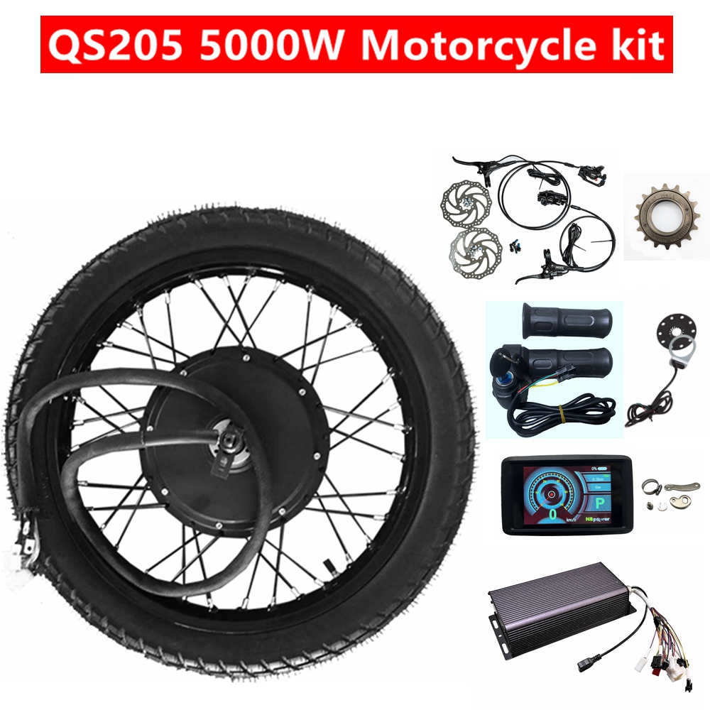 Electric Motorcycle Conversion Kit 72V - NBpower QS205 50H V3 72v 5000Wリアモーターサイクルホイールキット