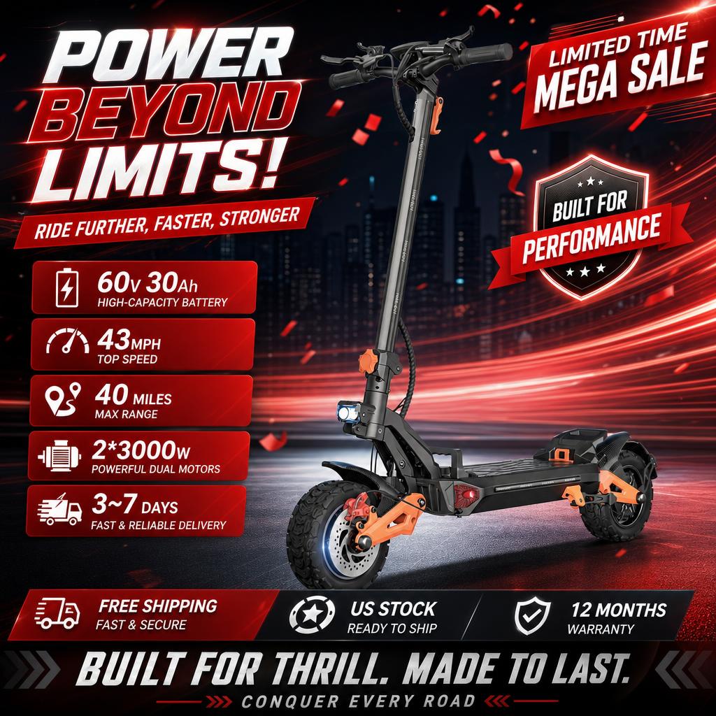 60V 30Ah Electric Scooter Battery - FREEBOY H9 大人用電動スクーター 1800W*2モーター、60V 30AHバッテリー 折りたたみ式11インチファットタイヤ電動スクーター