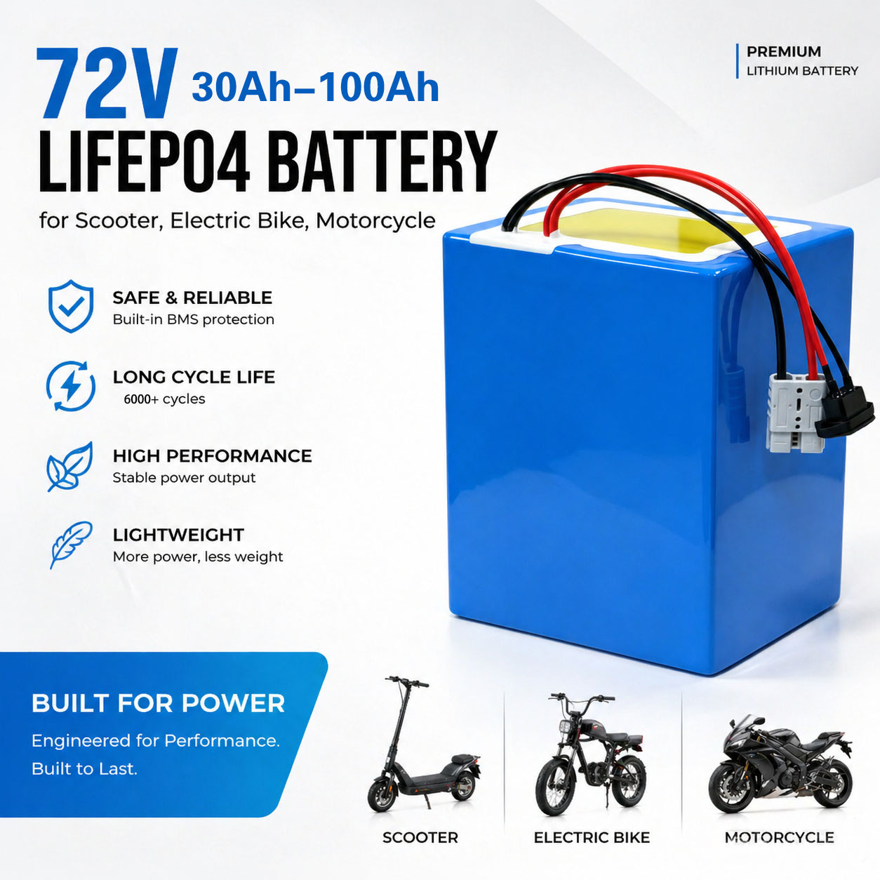 72V 60Ah Lifepo4 Battery Pack - リチウム LiFePO4 72V 50Ah 60Ah 40Ah