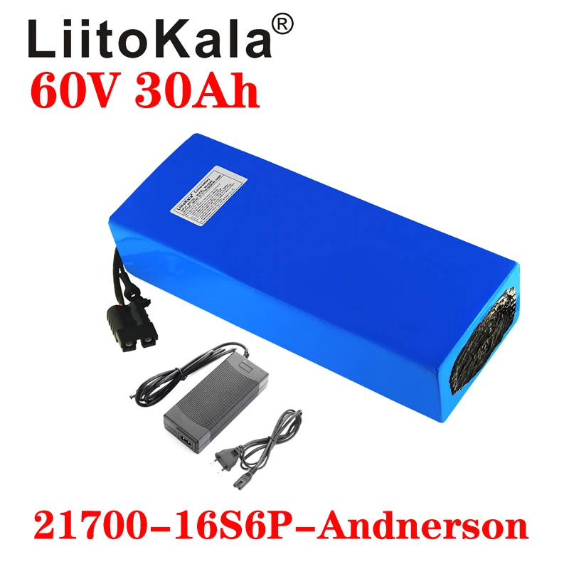 60V 30Ah Electric Scooter Battery - Liitokala-リチウム電池付き電動スクーター,60V, 30Ah, 3000W,16s6p