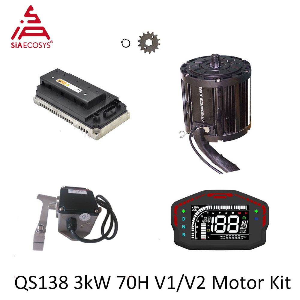 QSMOTOR QS138 3000W 72Vミッドドライブ - Mid Drive Motor Kit 72V 3000W のレビューと価格