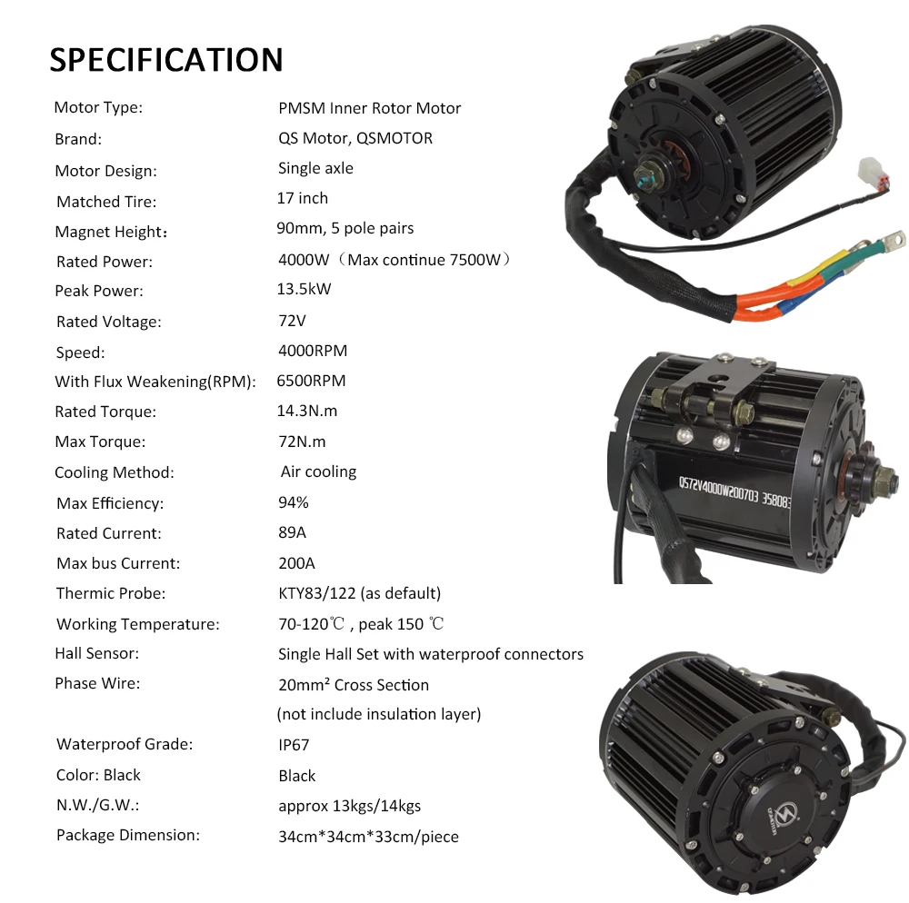 QS138 90Hミッドドライブモーターキット 4000W定 - Electric Motorcycle Conversion Kit 72V のレビューと価格