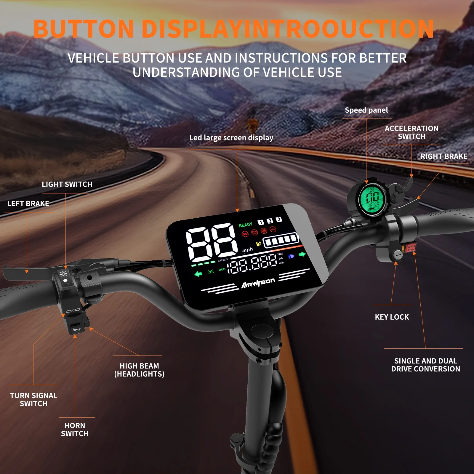 アーヴィボン 5600W 電動スクーター 大人用 デュアルモ - 60V 5600W Dual Motor Electric Scooter のレビューと価格