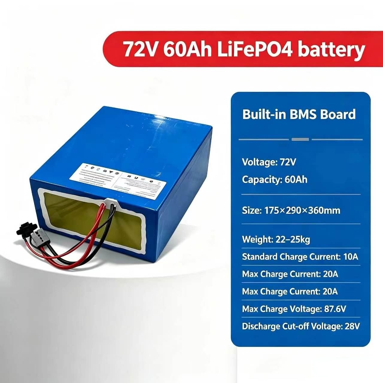 リチウム72V 60Ah lifepo4バッテリーパック B - 72V 60Ah Lifepo4 Battery Pack のレビューと価格